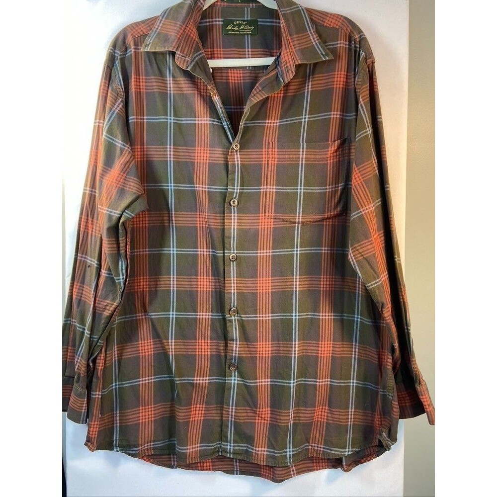 Orvis Signature Collection Plaid Shirt Mens Large Button Up Shirt Mens Large